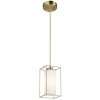 Brilliant Hanglamp Dolly met gouden rechthoekige frame en witte cilindrische glazen kap