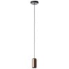 Brilliant cilindervormige hanglamp Jane met bruine metalen kap, industrieel ontwerp