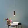 Brilliant cilindervormige hanglamp Jane met bruine metalen kap, industrieel ontwerp