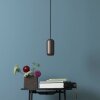 Brilliant cilindervormige hanglamp Jane met bruine metalen kap, industrieel ontwerp