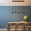 Brilliant Leuchten lineaire hanglamp Jane met 5 bruine cilindervormige metalen kappen