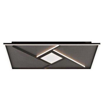 Brilliant Leuchten LED-plafondlamp Hardy, gekruiste lichtlijnen, zwart paneel