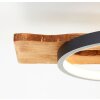 Brilliant LED plafondlamp Pirus met geheugenfunctie, houten draaglat en 3 ronde LED-elementen