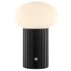 Brilliant Leuchten LED tafellamp Venti, geribbelde voet, witte kap, 3000 kelvin warmwit