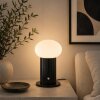 Brilliant Leuchten LED tafellamp Venti, geribbelde voet, witte kap, 3000 kelvin warmwit