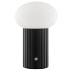 Brilliant Leuchten LED tafellamp Venti, geribbelde voet, witte kap, 3000 kelvin warmwit