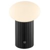 Brilliant Leuchten LED tafellamp Venti, geribbelde voet, witte kap, 3000 kelvin warmwit