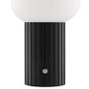 Brilliant Leuchten LED tafellamp Venti, geribbelde voet, witte kap, 3000 kelvin warmwit