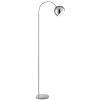 Brilliant Booglamp Helen, moderne halfronde kap in chroom, voor naast de bank