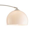 Brilliant Leuchten Booglamp Vessa, gebogen arm, draaibare kop, witte halfronde kap