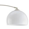 Brilliant Leuchten Booglamp Vessa, gebogen arm, draaibare kop, witte halfronde kap