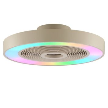 Brilliant beige LED RGB-plafondventilator Catania instelbare lichtkleur 2700-6500 Kelvin