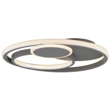 Brilliant Leuchten moderne ronde LED plafondlamp Runda, antraciet, met Memoryfunctie