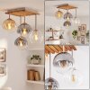 Gastor 4-lichts plafondlamp met bolkappen, E14, boho vintage voor eetkamer