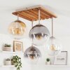 Gastor 4-lichts plafondlamp met bolkappen, E14, boho vintage voor eetkamer