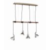 Trio TIMBER Hanglamp Hout donker, 4-lichts