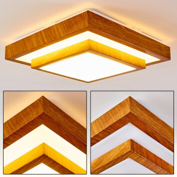 Sora Wood Plafondlamp LED Wit, 1-licht