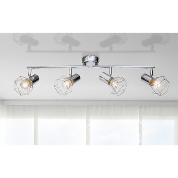 Globo XARA Plafondlamp Chroom, 4-lichts