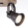 Brilliant Seed Spotlamp Hout donker, Zwart, 2-lichts