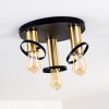 Alvesta Plafondlamp Goud, Messing, Zwart, 3-lichts