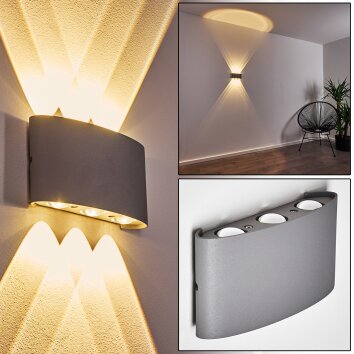 Abaiang Buiten muurverlichting LED Zilver, 6-lichts