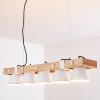 Oksbol Hanglamp Hout licht, Wit, 5-lichts