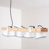 Oksbol Hanglamp Hout licht, Wit, 5-lichts