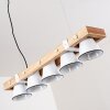 Oksbol Hanglamp Hout licht, Wit, 5-lichts
