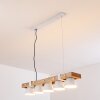 Oksbol Hanglamp Hout licht, Wit, 5-lichts
