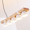 Oksbol Hanglamp Hout licht, Wit, 5-lichts