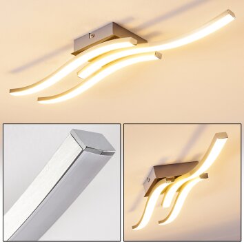 Letala Plafondlamp LED Chroom, Nikkel mat, 3-lichts