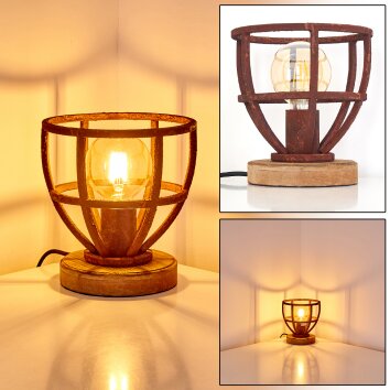 Haervej Tafellamp Hout licht, Roest, 1-licht