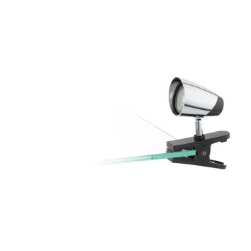 Eglo MONCALVIO Klemlamp LED Chroom, Zwart, 1-licht
