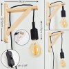 Sasagawa Wandlamp Hout licht, Zwart, 1-licht