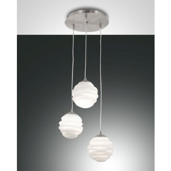 Fabas Luce Ava Hanglamp Nikkel mat, 3-lichts