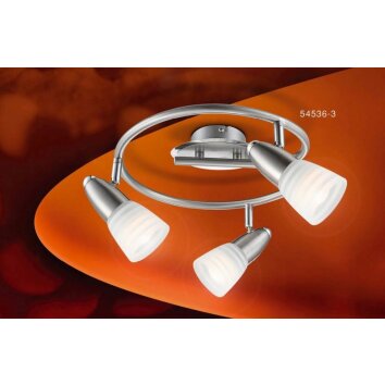 Globo CALEB Plafondlamp Chroom, Nikkel mat, 3-lichts