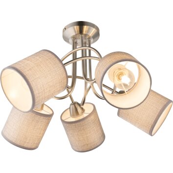 Globo PACO Plafondlamp Nikkel mat, 5-lichts