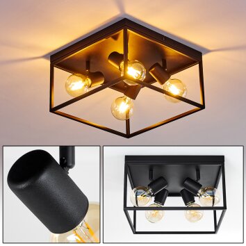 Ryssby Plafondlamp Zwart, 4-lichts