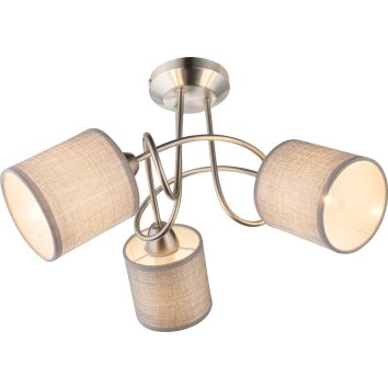 Globo PACO Plafondlamp Nikkel mat, 3-lichts