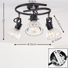 Bohemia Plafondlamp Zwart, 3-lichts
