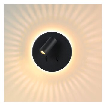 Lucide BENTJER Muurlamp LED Zwart, 1-licht