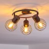 Kenia Plafondlamp Grijs, Zwart, 3-lichts