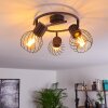 Kenia Plafondlamp Grijs, Zwart, 3-lichts