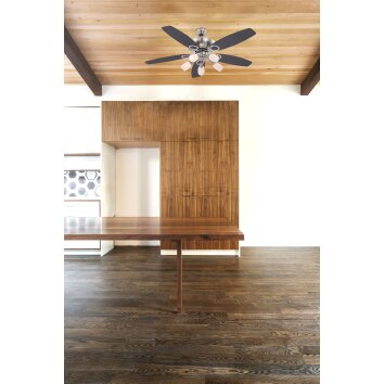 Globo JERRY plafondventilator Chroom, roestvrij staal, Nikkel mat, 5-lichts