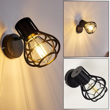 Gainesville Muurlamp Zwart, 1-licht