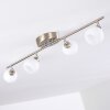 Motala Plafondlamp LED Nikkel mat, 4-lichts, Afstandsbediening, Kleurwisselaar