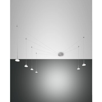 Fabas Luce Isabella Hanglamp LED Chroom, Nikkel mat, 6-lichts