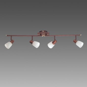 Brilliant Milos Spotbalk plafond Koperkleurig, 4-lichts