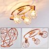 Palmira Plafondlamp Koperkleurig, 3-lichts