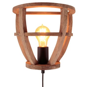 Brilliant Matrix Wood Muurspot Zwart, 1-licht